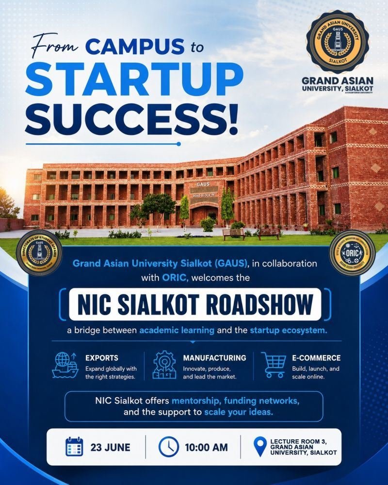 GAUS Hosts NIC Sialkot Roadshow to Foster Entrepreneurship and Innovation